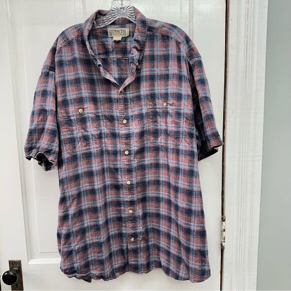Duluth Trading Company relaxed fit short-sleeved button down shirt men's 3xl - Picture 1 of 4